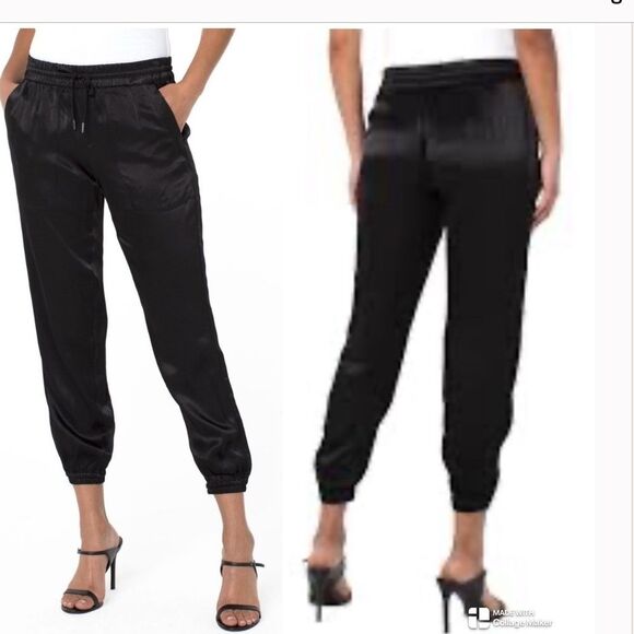 Liverpool Satin Drawstring Jogger Pants Pockets Size Medium - Picture 1 of 9